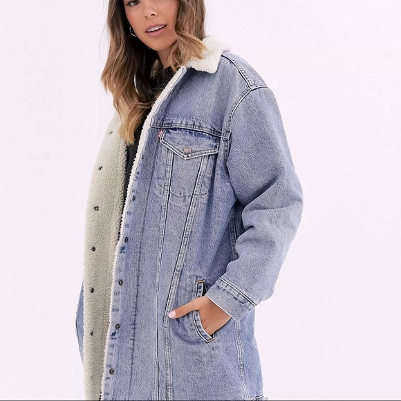 Levi's Jackets & Blazers - Levi’s Longline Midi Sherpa Lined Jean Jacket